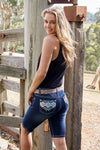 PURE WESTERN SERENA WOMENS SHORTS - TEXAS SKY [SZ:6]
