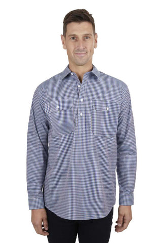 HARDSLOG BOBBIE MENS 1/2 PLACKET LONG SLEEVE SHIRT [SZ:XS]