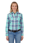 WRANGLER PIPPA WOMENS LONGSLEEVE SHIRT - GREEN [SZ:8]