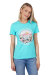 WRANGLER SARA WOMENS SHORT SLEEVE TEE - AQUA [SZ:8]