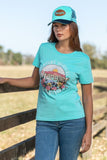 WRANGLER SARA WOMENS SHORT SLEEVE TEE - AQUA [SZ:8]