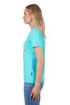 WRANGLER SARA WOMENS SHORT SLEEVE TEE - AQUA [SZ:8]