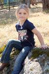 WRANGLER EVIE GIRLS SHORT SLEEVE TEE - NAVY [SZ:2]