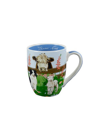 THOMAS COOK COUNTRY COLLECTION MUG - LIGHT BLUE FARM ANIMALS 