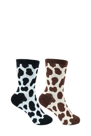 PURE WESTERN ADULT CREW SOCKS - BLACK/TAN [SZ:2-7]