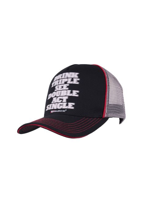 BULLZYE ACT SINGLE HIGH PROFILE TRUCKER CAP - BLACK [SZ:44]