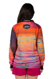 BULLZYE SUNSET WOMENS LONG SLEEVE - HORSE SUNSET ORANGE [SZ:10]