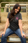 BULLZYE BEER PONG WOMENS SHORT SLEEVE TEE - CHARCOAL [SZ:8]