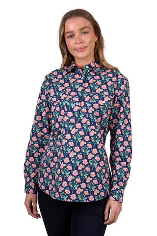 HARD SLOG WOMENS FAUNA 1/2 PLKT LS SHIRT [SZ:8]