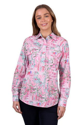 HARD SLOG WOMENS MILL 1/2 PLKT LS SHIRT [SZ:8]