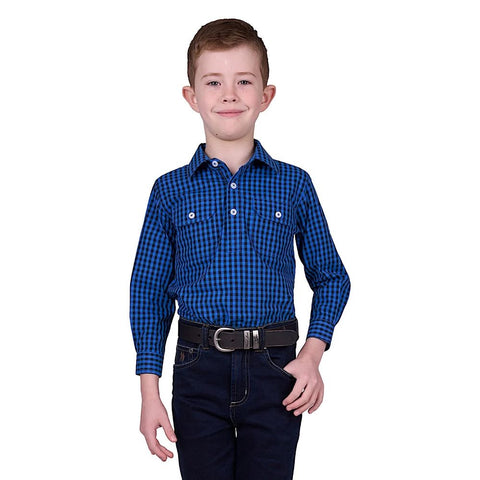 HARDSLOG KIDS ASTELL 1/2 PLKT LS SHIRT [SZ:2]