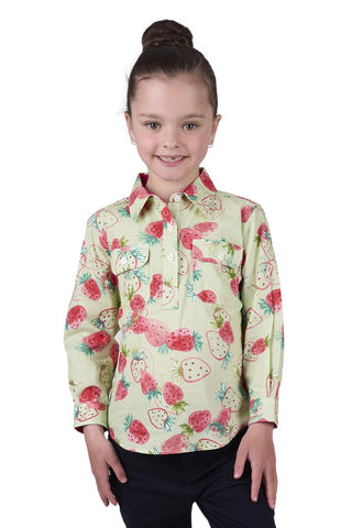 HARDSLOG KIDS KIMMY 1/2 PLKT LS SHIRT [SZ:2]
