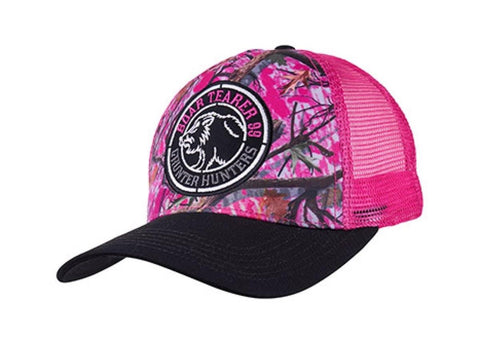 BOAR TEARER FOLIAGE HIGH PROFILE TRUCKER CAP - PINK/BLACK 