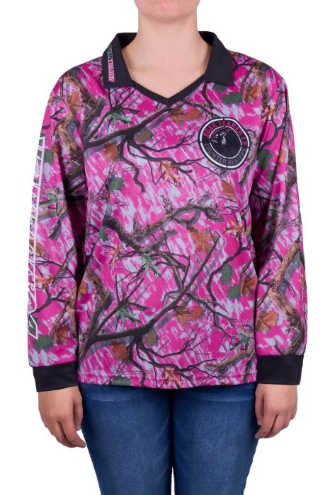 BOAR TEARER FOLIAGE WOMENS LONG SLEEVE FISHING SHIRT - MULTI/PINK [SZ:8]