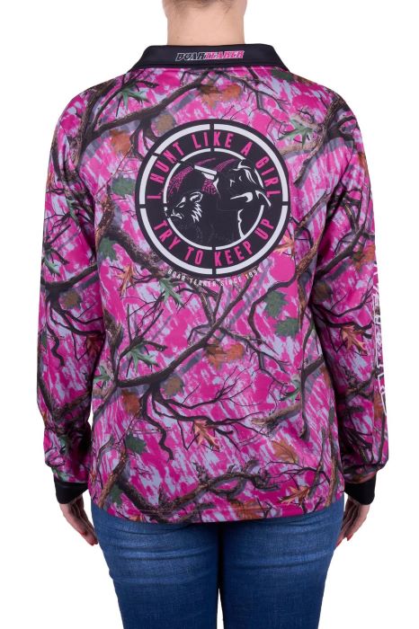 BOAR TEARER FOLIAGE WOMENS LONG SLEEVE FISHING SHIRT - MULTI/PINK [SZ:8]