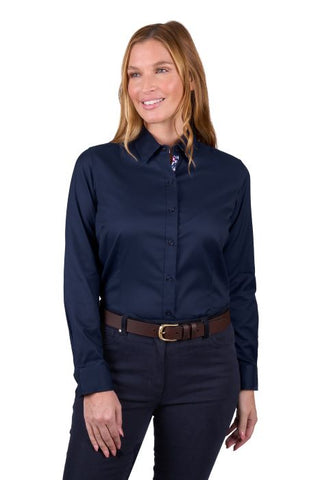 THOMAS COOK KELSEY LONG SLEEVE WOMENS SHIRT - NAVY [SZ:8]