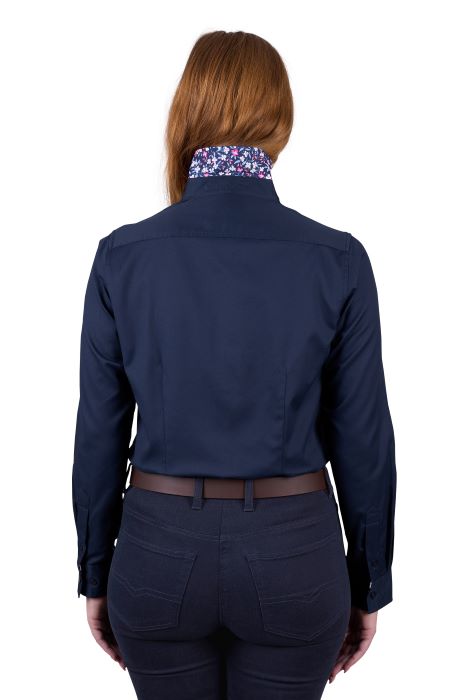 THOMAS COOK KELSEY LONG SLEEVE WOMENS SHIRT - NAVY [SZ:8]