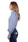 PURE WESTERN WOMENS NORMA LS SHIRT - BLUE [SZ:8]