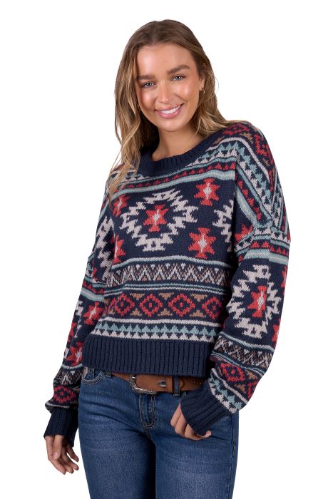 PURE WESTERN WOMENS TRACY JUMPER - NAVY [SZ:8]