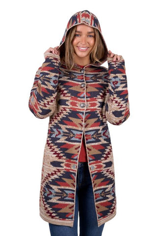 PURE WESTERN WOMENS EDDIE CARDIGAN - MULTI [SZ:XS]