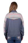 PURE WESTERN WOMENS SALLY 1/4 ZIP PULLOVER - MULTI [SZ:8]