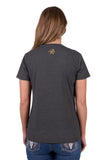 PURE WESTERN WOMENS KENDRA SS TEE - CHARCOAL HEATHER [SZ:8]