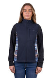 PURE WESTERN WOMENS MISHA SOFTSHELL VEST - NAVY [SZ:S]