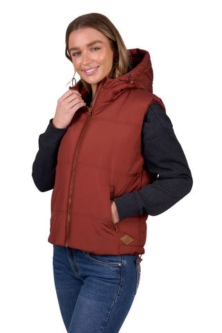 PURE WESTERN WOMENS HOLLY VEST - RUST [SZ:XS]