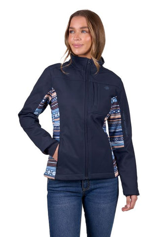 PURE WESTERN WOMENS MISHA SOFTSHELL JACKET - NAVY [SZ:S]