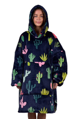 PURE WESTERN ADULTS CACTUS SNUGGLE HOODIE - NAVY