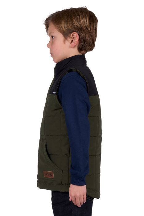 PURE WESTERN BOYS RALPH REVS VEST - GREEN/BLACK [SZ:8]