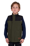 PURE WESTERN BOYS RALPH REVS VEST - GREEN/BLACK [SZ:8]