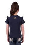 PURE WESTERN GIRLS MILLA SS TEE - NAVY [SZ:2]
