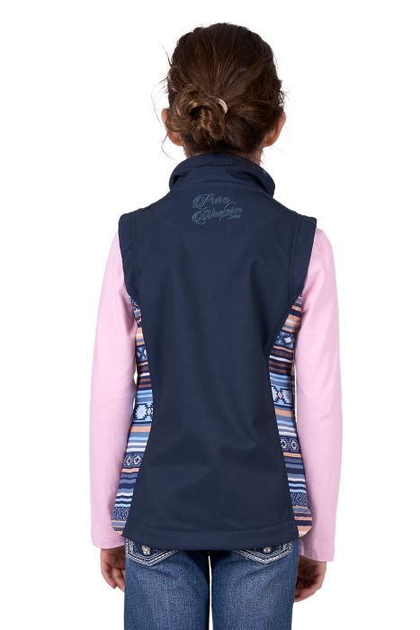 PURE WESTERN GIRLS MISHA SOFTSHELL VEST - NAVY [SZ:8]