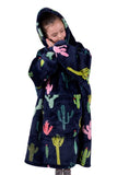 PURE WESTERN KIDS CACTUS SNUGGLE HOODIE - NAVY