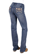 PURE WESTERN WOMENS RUE STRAIGHT JEAN 34L - MOONSHINE [SZ:6]