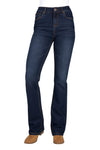 PURE WESTERN WOMENS SAM HI RISE BCUT JEAN 34L - MIDNIGHT [SZ:6]