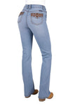 PURE WESTERN WOMENS LIZ HI RISE BCUT JEAN 34L - LIGHT SKY [SZ:6]