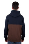 WRANGLER MENS PAUL HOODIE - NAVY/DARK TAN [SZ:XS]