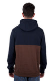 WRANGLER MENS PAUL HOODIE - NAVY/DARK TAN [SZ:XS]