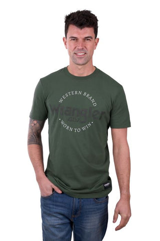 WRANGLER MENS COLE SS TEE - CYPRESS [SZ:XS]