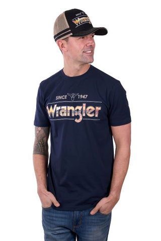WRANGLER MENS ADAM SS TEE - NAVY [SZ:XS]