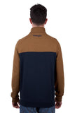 WRANGLER MENS TATE 1/4 ZIP PULLOVER - DARK NAVY/TAN [SZ:XS]