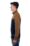 WRANGLER MENS TATE 1/4 ZIP PULLOVER - DARK NAVY/TAN [SZ:XS]