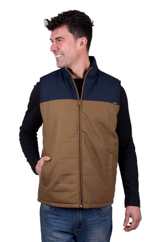 WRANGLER MENS KODA REVS VEST - TAN/NAVY [SZ:XS]