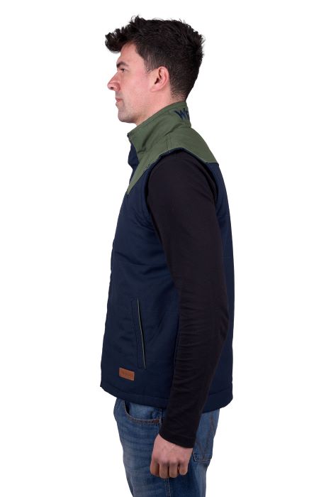 WRANGLER MENS ANDREW VEST - NAVY/CYPRESS [SZ:XS]