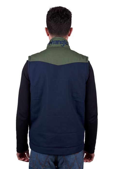 WRANGLER MENS ANDREW VEST - NAVY/CYPRESS [SZ:XS]