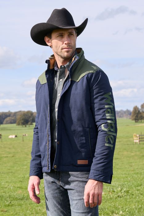 WRANGLER MENS ANDREW JACKET - NAVY/CYPRESS [SZ:XS]