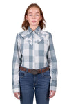 WRANGLER CELINA WOMENS CHECK LS SHIRT - BLUE [SZ:8]