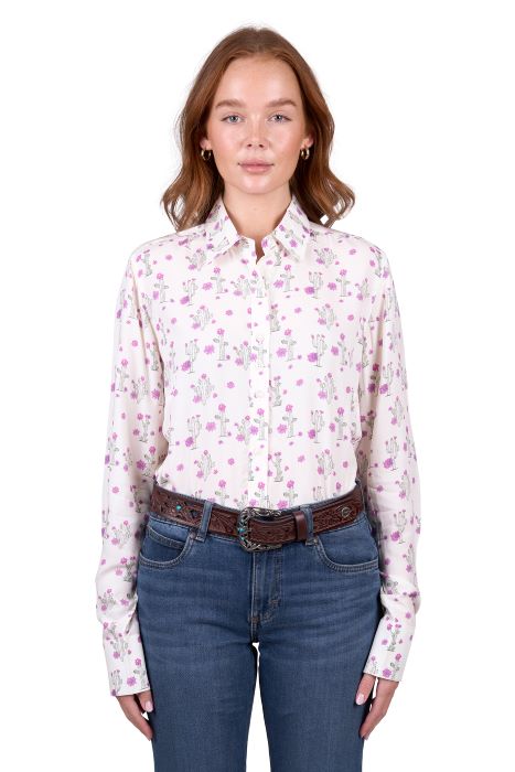 WRANGLER VALERIE WOMENS LS SHIRT - IVORY [SZ:8]